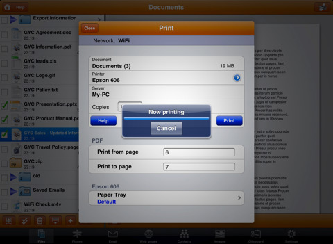 PrintCentral for iPad