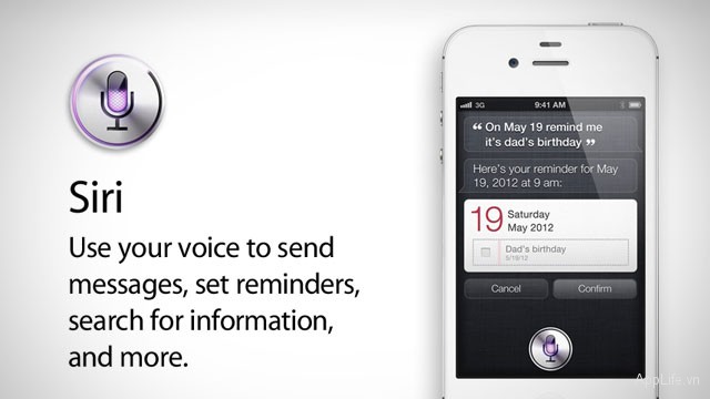Siri trở thành trợ tá đắc lực thông qua việc người dùng ra lệnh bằng giọng nói