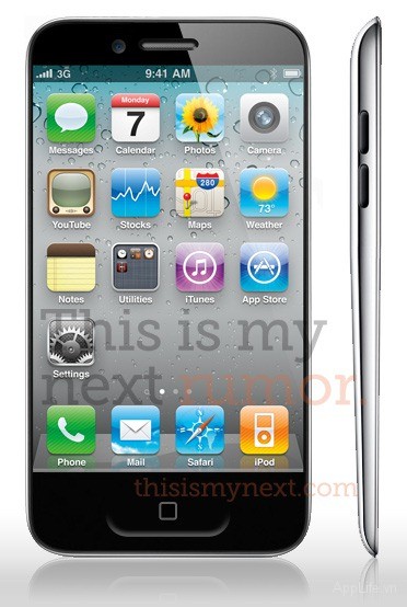 Hình ảnh iPhone 5 phác thảo do fan hâm mộ vẽ, khá giống iPod Touch