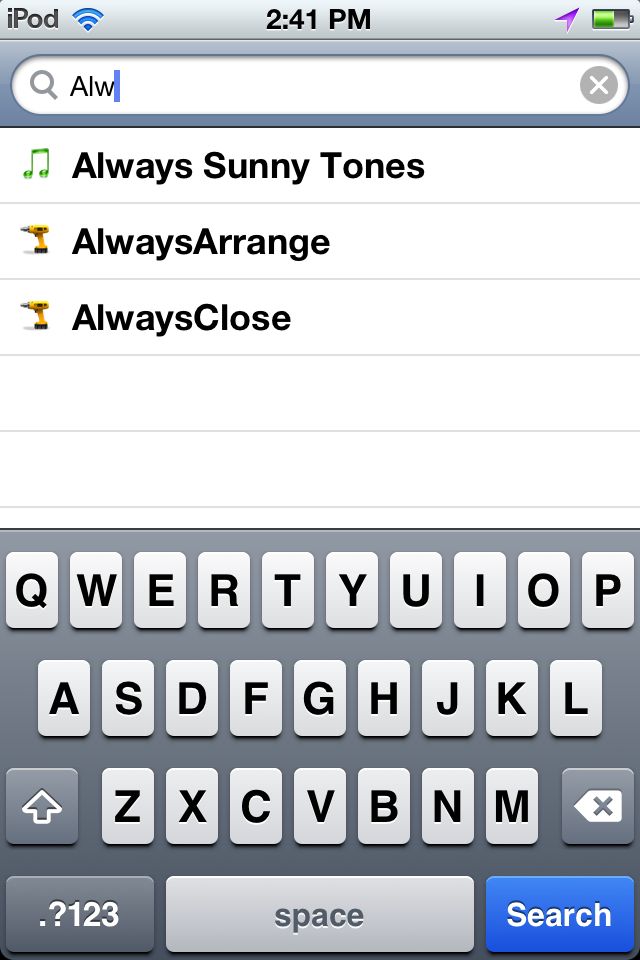 Mở Cydia, chọn Search và gõ vào AlwaysArrange