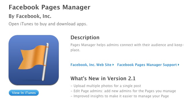 Facebook cập nhật ứng dụng Facebook Pages Manager