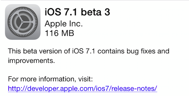 iOS 7.1 beta 3