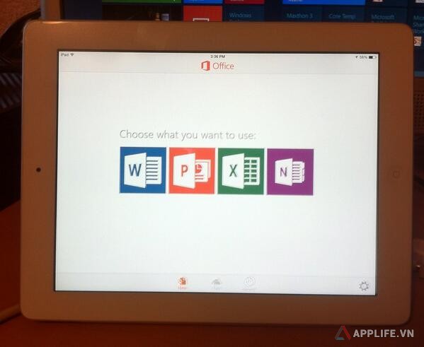 Ảnh chụp giao diện của Office cho iPad tại nơi làm việc của các nhân viên Microsoft