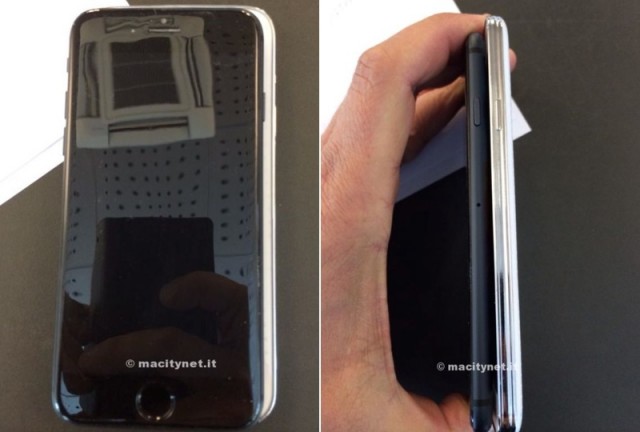 Ảnh iPhone 6 đặt cạnh Galaxy S5 về kích thước và đo độ mỏn