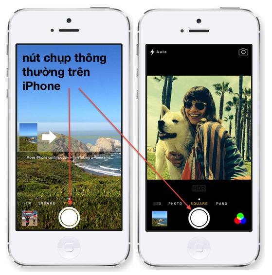 Giao diện chụp ảnh trên iOS 7