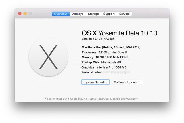 Màn hình About this Mac được bổ sung thông tin beta