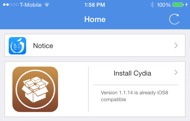 Pangu đã có thêm chức năng cài Cydia cho iOS 8 - 8.1