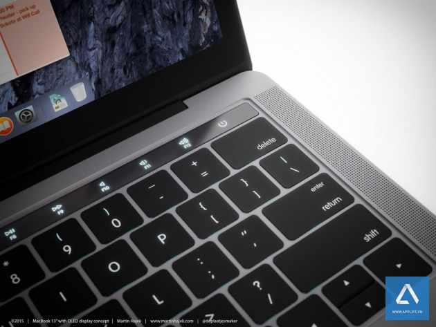 Các phím chức năng có thể tùy biến theo sở thích người dùng trên màn hình OLED của MacBook Pro