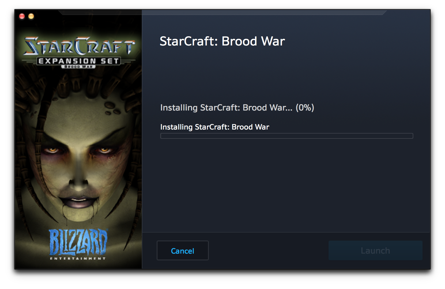 Màn hình cài đặt StarCraft trên Mac