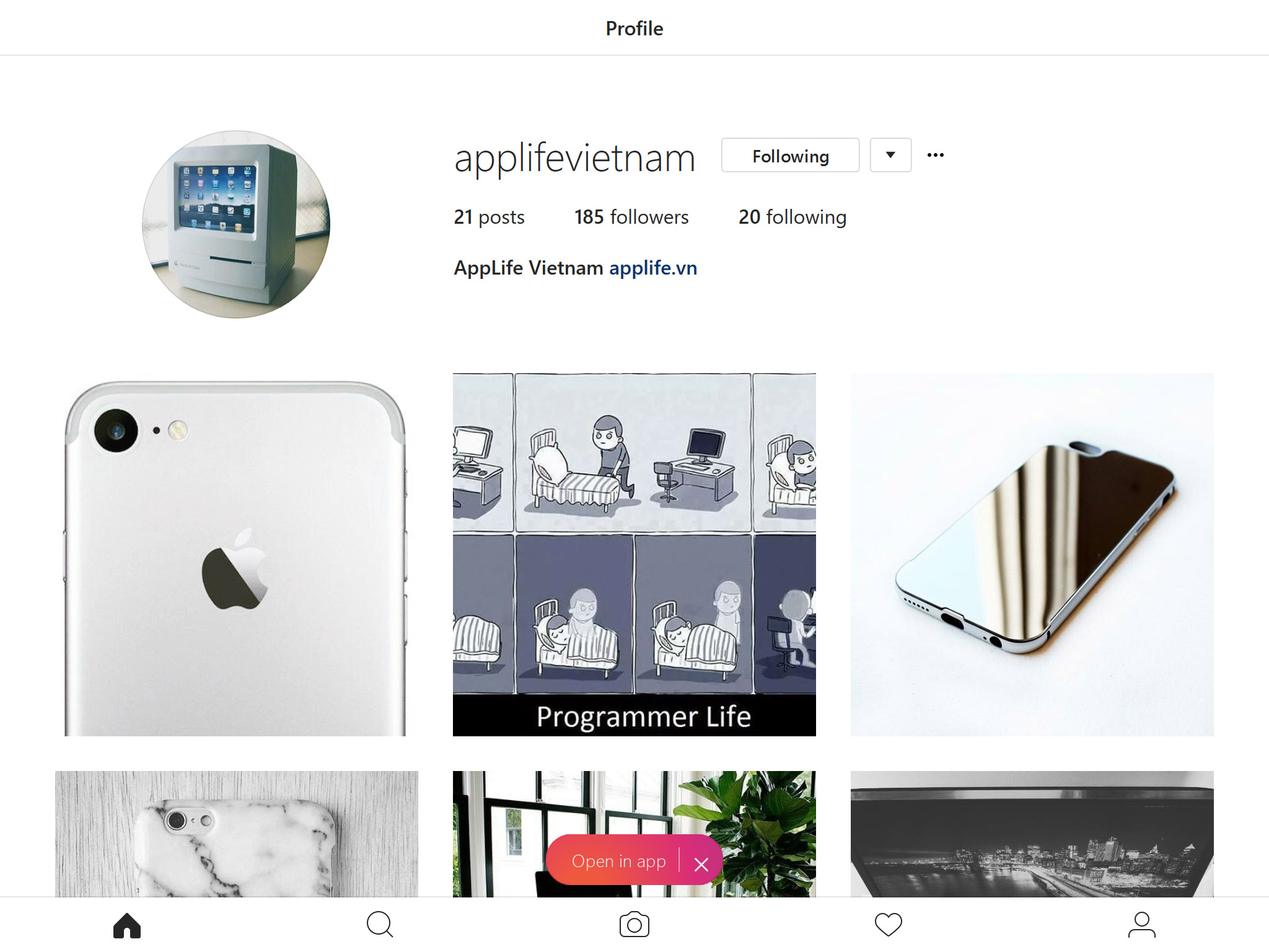 Instagram đã cho phép up ảnh từ trình duyệt đi động