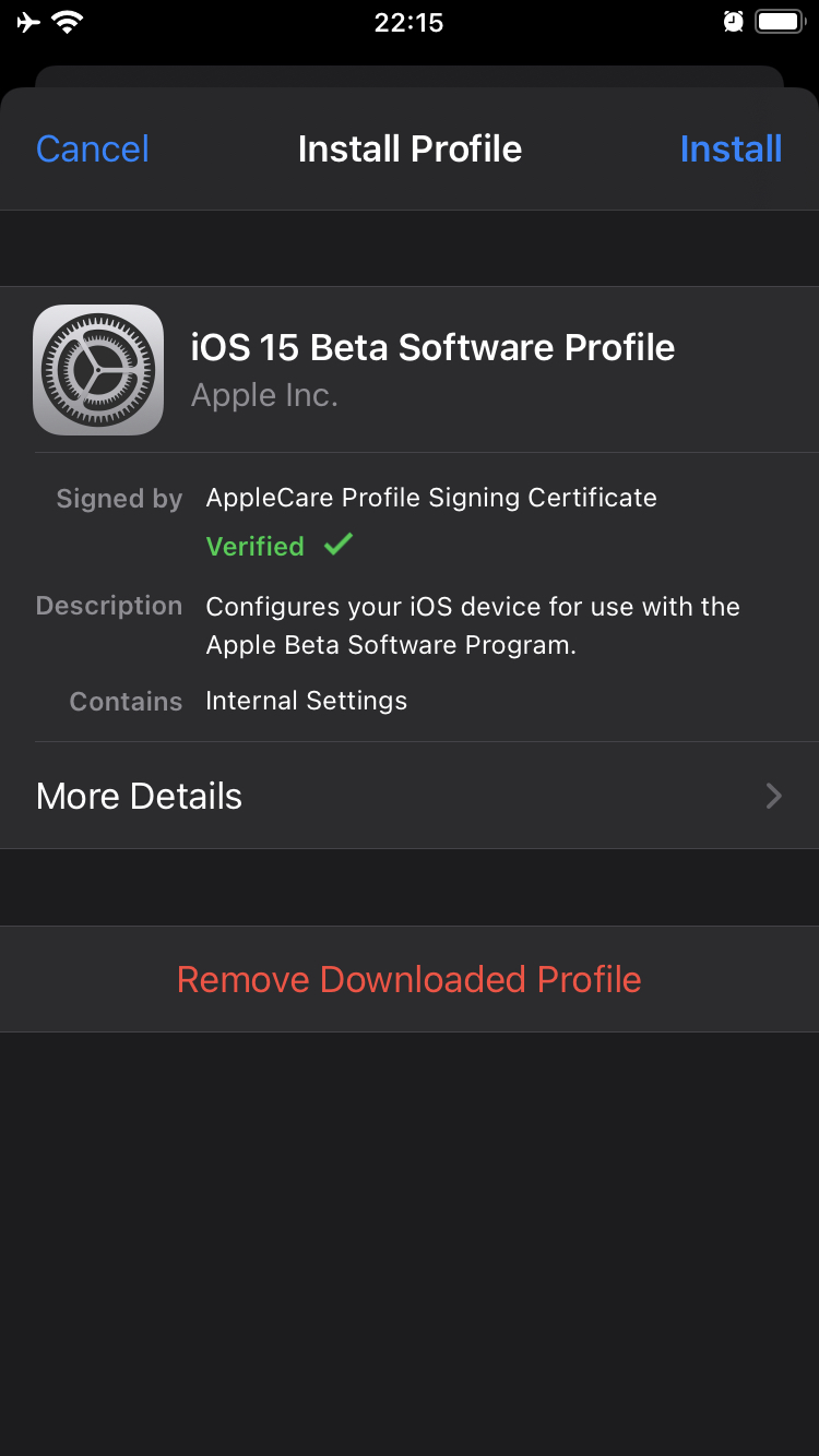 iOS 15 Install